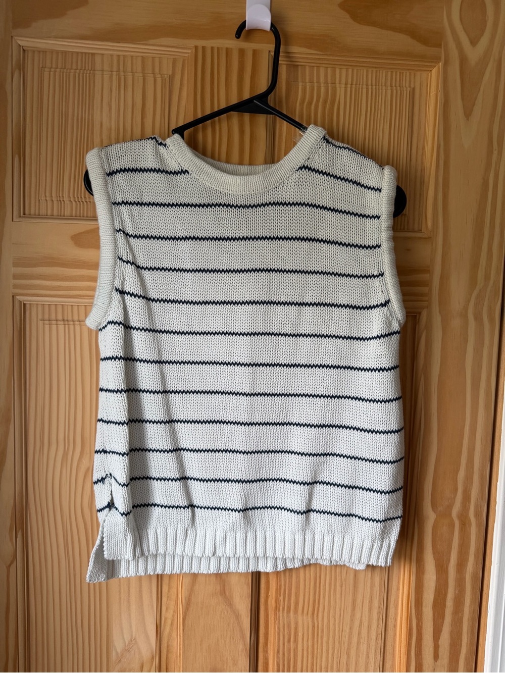 Madewell Striped Knit Tank in White and Black